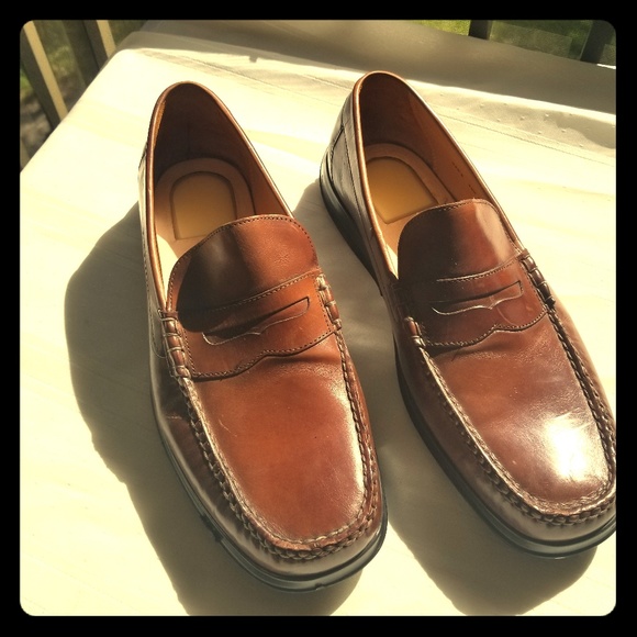 *PRE LOVED* Cole Haan Cognac Brown Penny Loafers - Picture 1 of 6